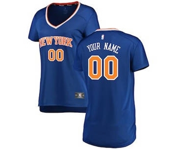 Women's New York Knicks Royal Custom Basketball Jersey - Icon Edition