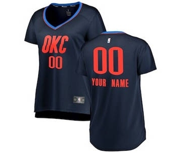 Women's Oklahoma City Thunder Navy Custom Basketball Jersey