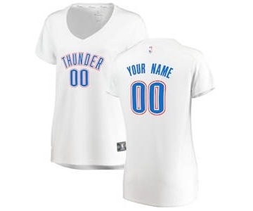 Women's Oklahoma City Thunder White Custom Basketball Jersey - Association Edition