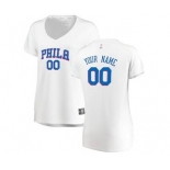 Women's Philadelphia 76ers White Custom Basketball Jersey - Association Edition