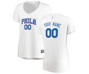 Women's Philadelphia 76ers White Custom Basketball Jersey - Association Edition