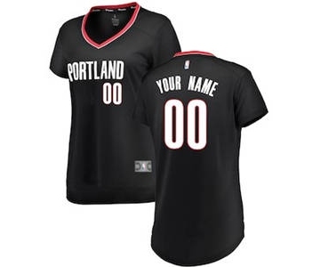 Women's Portland Trail Blazers Black Custom Basketball Jersey - Icon Edition