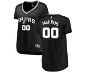 Women's San Antonio Spurs Black Custom Basketball Jersey - Icon Edition