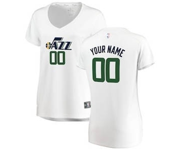 Women's Utah Jazz White Custom Basketball Jersey - Association Edition