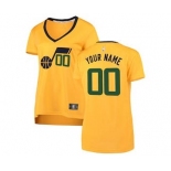 Women's Utah Jazz Yellow Custom Basketball Jersey