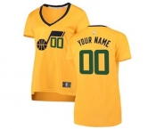 Women's Utah Jazz Yellow Custom Basketball Jersey