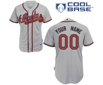 Atlanta Braves Personalized custom Grey Baseball Jersey