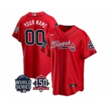 Men's Atlanta Braves Active Player Custom 2021 Navy World Series Champions With 150th Anniversary Cool Base Stitched Jersey