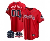 Men's Atlanta Braves Active Player Custom 2021 Navy World Series Champions With 150th Anniversary Cool Base Stitched Jersey