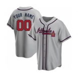 Men's Atlanta Braves Active Player Custom Gray Cool Base Stitched Baseball Jersey