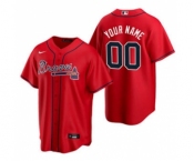 Men's Atlanta Braves Active Player Custom Red Cool Base Stitched Baseball Jersey