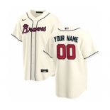 Men's Atlanta Braves Alternate 2020 Baseball Custom Cool Base Jersey - Cream