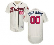 Men's Atlanta Braves Customized Alternate Ivory Flex Base Custom Baseball Baseball Jersey