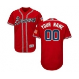 Men's Atlanta Braves Customized Alternate Scarlet Flex Base Custom Baseball Baseball Jersey