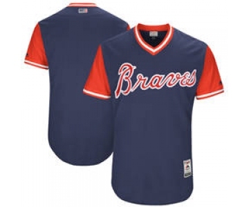 Men's Atlanta Braves Customized Navy 2017 Little League World Series Players Weekend Jersey