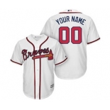 Men's Atlanta Braves Customized White Home Cool Base Custom Baseball Baseball Jersey