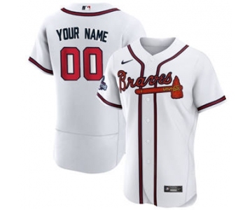 Men's Atlanta Braves White ACTIVE PLAYER Custom 2021 White World Series Champions Stitched Jersey