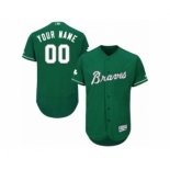 Men's Majestic Atlanta Braves Customized Green Celtic Flexbase Authentic Collection MLB Jersey