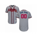 Men's Majestic Atlanta Braves Customized Grey Flexbase Authentic Collection MLB Jersey