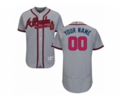 Men's Majestic Atlanta Braves Customized Grey Flexbase Authentic Collection MLB Jersey