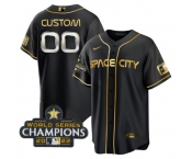 Men's Houston Astros Active Player Custom Black Gold 2022 World Series Stitched Baseball Jersey