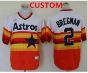 Men's Houston Astros Custom Orange Rainbow Cooperstown Stitched MLB Cool Base Nike Jersey