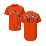 Men's Houston Astros Customized Alternate Orange Flex Base Custom Baseball Baseball Jersey