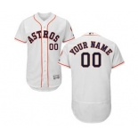 Men's Houston Astros Customized Home White Flex Base Custom Baseball Baseball Jersey