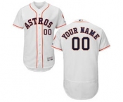 Men's Houston Astros Customized Home White Flex Base Custom Baseball Baseball Jersey