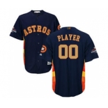 Men's Houston Astros Customized Navy 2018 Gold Program Cool Base Stitched Baseball Jersey