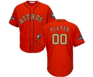 Men's Houston Astros Customized Orange 2018 Gold Program Cool Base Stitched Baseball Jersey