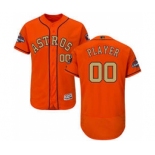 Men's Houston Astros Customized Orange FlexBase 2018 Gold Program Stitched Baseball Jersey