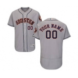 Men's Houston Astros Customized Road Gray Flex Base Custom Baseball Baseball Jersey