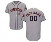 Men's Houston Astros Customized Road Gray Flex Base Custom Baseball Baseball Jersey