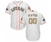 Men's Houston Astros Customized White 2018 Gold Program Cool Base Stitched Baseball Jersey