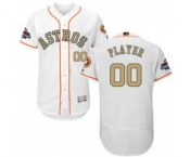 Men's Houston Astros Customized White FlexBase 2018 Gold Program Stitched Baseball Jersey