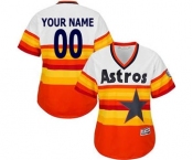 Men's Houston Astros Customized White Orange Alternate Cooperstown Custom Baseball Baseball Jersey