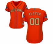 Women's Houston Astros Customized Orange 2018 Gold Program Cool Base Stitched Baseball jersey