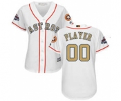 Women's Houston Astros Customized White 2018 Gold Program Cool Base Stitched Baseball jersey