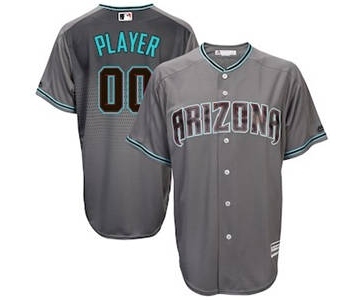 Men's Arizona Diamondbacks Customized Gray Teal 2017 Cool Base Custom Baseball Baseball Jersey