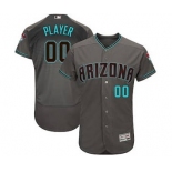 Men's Arizona Diamondbacks Customized Gray Teal 2017 Flex Base Custom Baseball Baseball Jersey