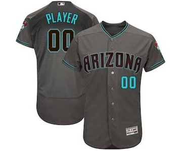 Men's Arizona Diamondbacks Customized Gray Teal 2017 Flex Base Custom Baseball Baseball Jersey