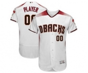 Men's Arizona Diamondbacks Customized White Crimson Home Flex Base Custom Baseball Baseball Jersey