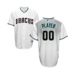 Men's Arizona Diamondbacks Customized White Teal Cool Base Custom Baseball Baseball Jersey