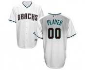 Men's Arizona Diamondbacks Customized White Teal Cool Base Custom Baseball Baseball Jersey