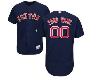 Men's Boston Red Sox Customized Alternate Navy Flex Base Custom Baseball Baseball Jersey