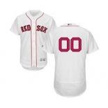 Men's Boston Red Sox Customized Home White Flex Base Custom Baseball Baseball Jersey