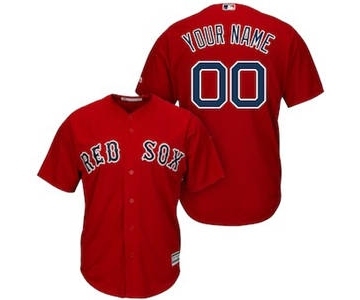 Men's Boston Red Sox Customized Red Cool Base Custom Baseball Baseball Jersey