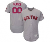 Men's Boston Red Sox Customized Road Gray Flex Base Custom Baseball Baseball Jersey