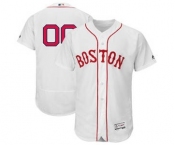 Men's Boston Red Sox Customized White Alternate Flex Base Custom Baseball Baseball Jersey